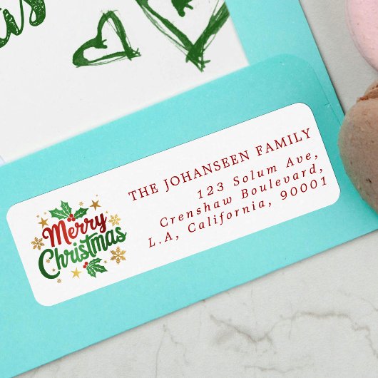 Moderner Urlaub frohe Weihnachten Holly Berry Fami