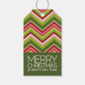 Moderner Urlaub - Frohe Weihnachten rot grün Geschenkanhänger (Vorderseite)