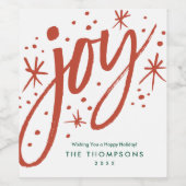 Moderner Urlaub Große Freude | Kundengeschenk und Weinetikett (Einzelnes Label)