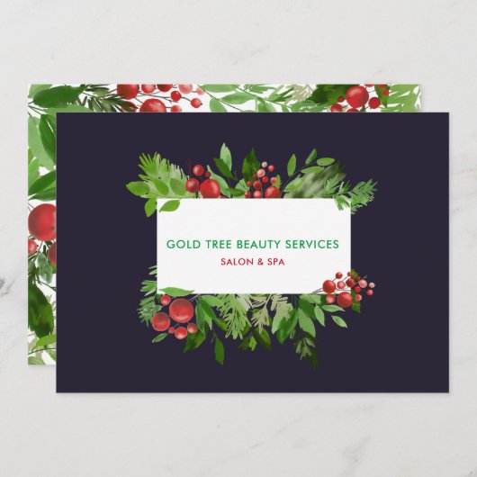 Moderner Urlaub Holly Red Berry | Geschenkgutschei (Vorne/Hinten)