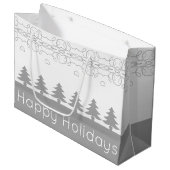 Moderner Urlaub in Grau und Weiß Große Geschenktüte (Vorderseite Schrägansicht)