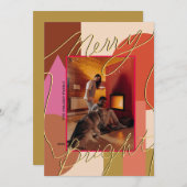 Moderner Urlaub Merry Bright Ihr Foto Geometrie (Vorne/Hinten)