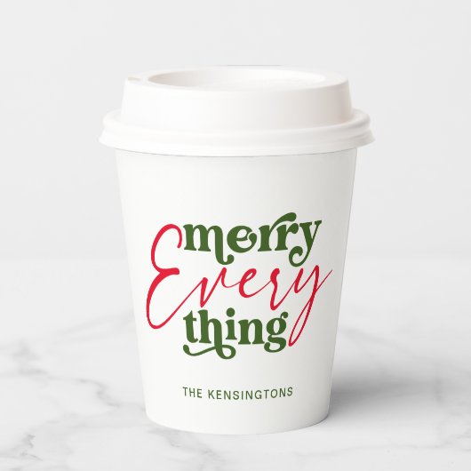 Moderner Urlaub Minimalistisch Merck alles Pappbecher (Rückseite)