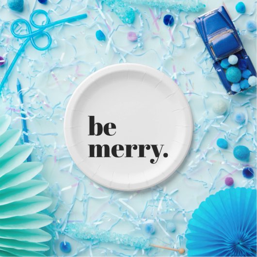 Moderner Urlaub Minimalistischer Spaß sei fröhlich Pappteller (Party)