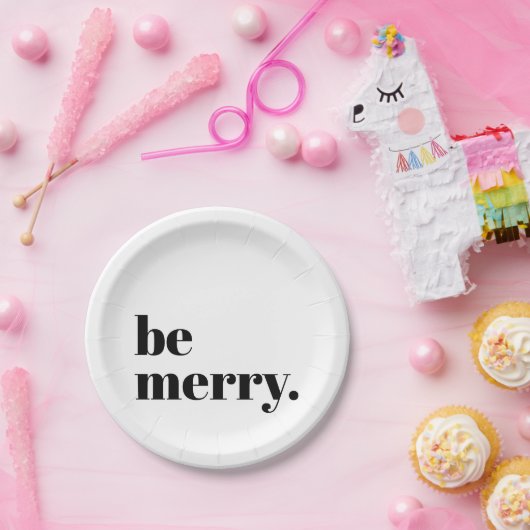 Moderner Urlaub Minimalistischer Spaß sei fröhlich Pappteller (Party)