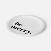 Moderner Urlaub Minimalistischer Spaß sei fröhlich Pappteller (Schrägansicht)