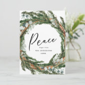 Moderner Urlaub mit minimalem Blattwerk Feiertagskarte (Stehend Vorderseite)