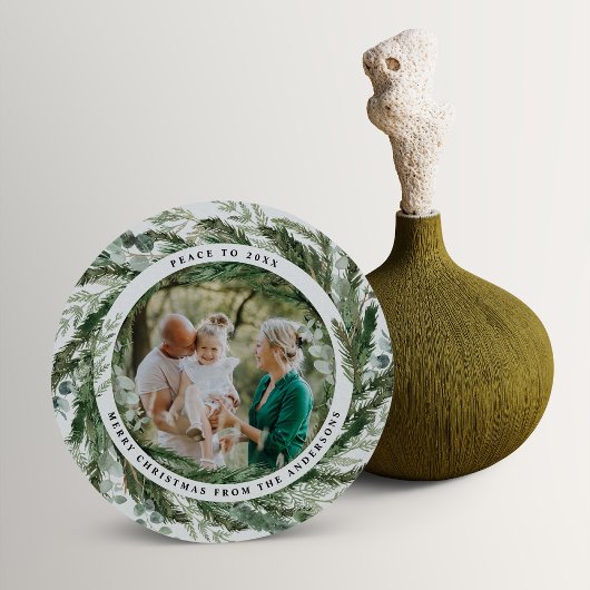 Moderner Urlaub mit minimalem Blattwerk Feiertagskarte