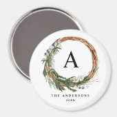 Moderner Urlaub mit minimalem Blattwerk Magnet (Vorderseite/Rückseite)