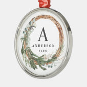 Moderner Urlaub mit minimalem Blattwerk Ornament Aus Metall (Links)