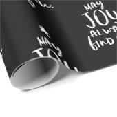 MODERNER URLAUB niedliches Zitat schwarzer Weihnac Geschenkpapier (Rolleneckpunkt)