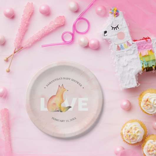 Moderner Valentinstag Fox Pappteller (Party)