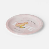 Moderner Valentinstag Fox Pappteller (Schrägansicht)