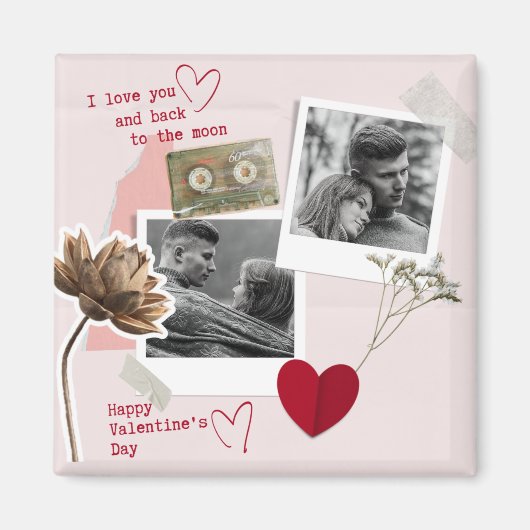 Moderner Valentinstag Personalisiertes Doppelzimme Magnet (Vorne)