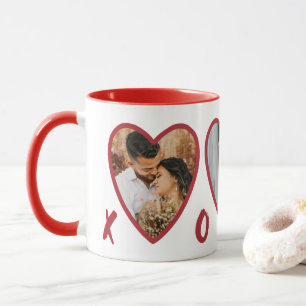 Moderner Valentinstag-RotHerzen-Fotomug Tasse