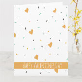 Moderner Valentinstag Sprinkle Hearts Mustard Karte (Gelbe Blume)