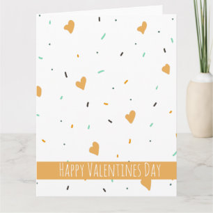Moderner Valentinstag Sprinkle Hearts Mustard Karte