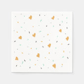 Moderner Valentinstag Sprinkle Hearts Mustard Serviette (Vorderseite)