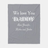 Moderner Vater Daddy Vater Custom Kids Namen Niedl Fleecedecke (Vorderseite)