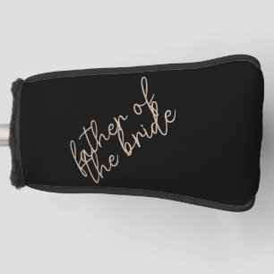 Moderner Vater der Braut   Beige + Schwarzes Skrip Golf Headcover