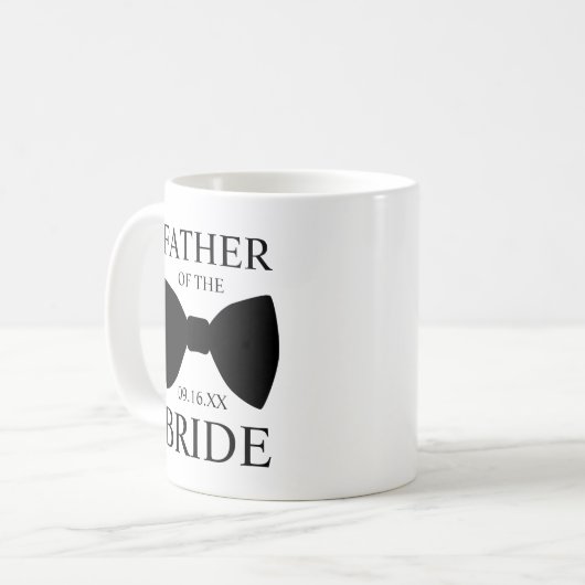Moderner Vater der Braut Bowtie Kaffeetasse (Vorderseite Links)