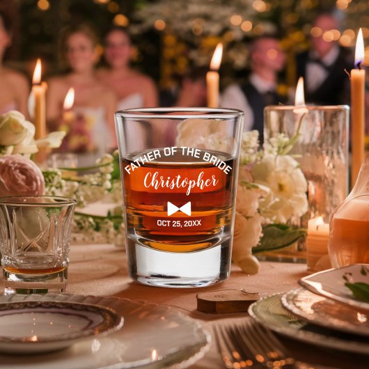 Moderner Vater der Braut Personalisierte Hochzeit Schnapsglas