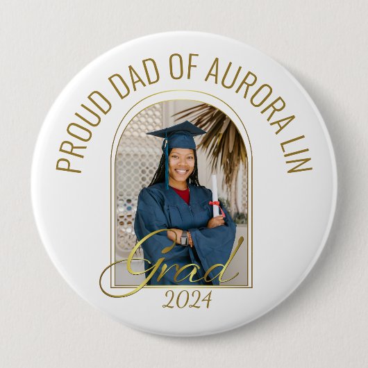 Moderner Vater des Grad Custom Foto Boho Button (Vorderseite)