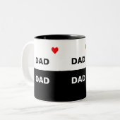Moderner Vater in Schwarz und Weiß Zweifarbige Tasse (Vorderseite Links)