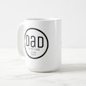 Moderner Vater mit einfachen Kindernamen etabliert Kaffeetasse (Vorderseite Links)