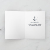 Moderner Vater Nautical Ship Vathers Day Blue Karte (Innenseite)