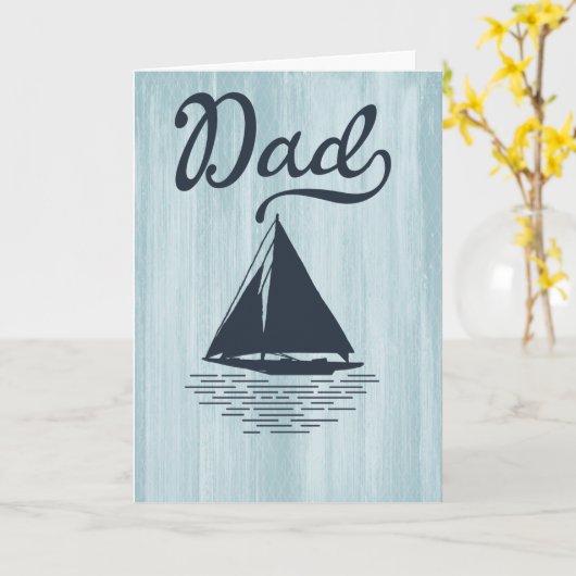 Moderner Vater Nautical Ship Vathers Day Blue Karte (Gelbe Blume)