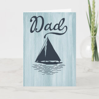 Moderner Vater Nautical Ship Vathers Day Blue Karte