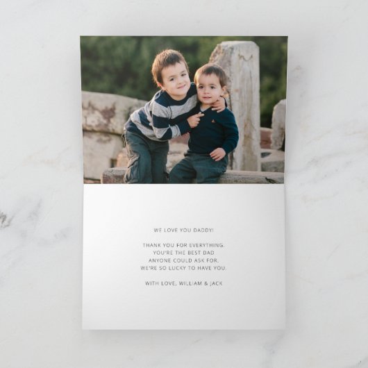 Moderner Vater Navy Blue Bow Krawatte Happy Vatert Karte (Innenseite)