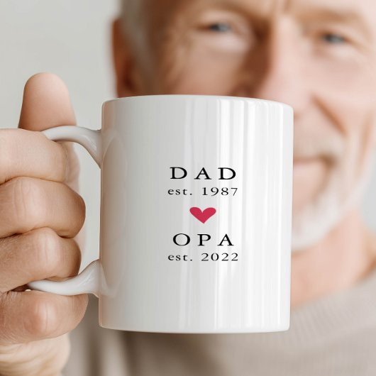 Moderner Vater | Opa Year Est. Tasse