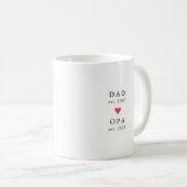 Moderner Vater | Opa Year Est. Tasse (VorderseiteRechts)