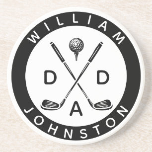 Moderner Vater Personalisiert Name Golf Lover Club Getränkeuntersetzer