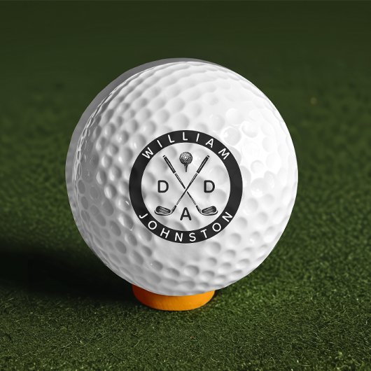 Moderner Vater Personalisiert Name Golf Lover Club Golfball