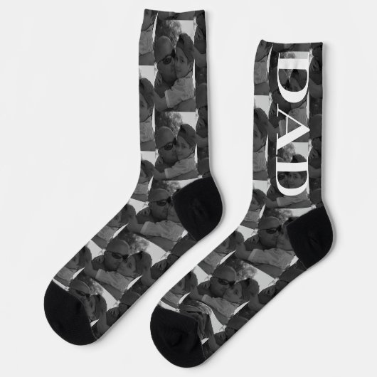 Moderner Vatertag Dad Foto Socken (Linkes Detail)