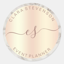 Moderner Veranstaltungsplaner für Kupfergold und M Runder Aufkleber