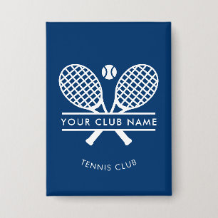 Moderner Vereinsname Tennis Team Blau Benutzerdefi Button