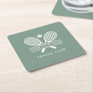 Moderner Vereinsname Tennis Team Custom Rechteckiger Pappuntersetzer