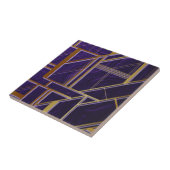 Moderner, vergoldeter, kunstvoller Deko, lila, geo Fliese (Seite)