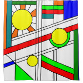 Moderner verklebter Glass-Look Duschvorhang (Vorderseite)