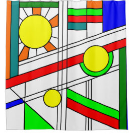 Moderner verklebter Glass-Look Duschvorhang