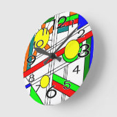 Moderner verklebter Glass-Look Runde Wanduhr (Winkel)