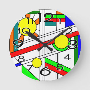Moderner verklebter Glass-Look Runde Wanduhr