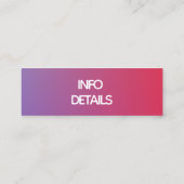 moderner Verlauf Mini Visitenkarte (Rückseite)