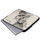 Moderner Viktorianischer Schwarzschmetterling Pers Laptopschutzhülle (Vorne Knopf)