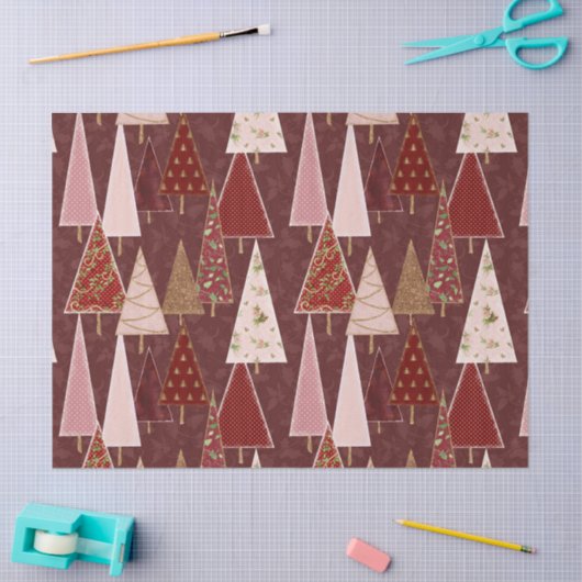 Moderner Viktorianischer Weihnachtsbaum Gold Burgu Seidenpapier (Basteln)