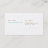 Moderner Vintag türkisfarbener Schönheitssalon Visitenkarte (Rückseite)